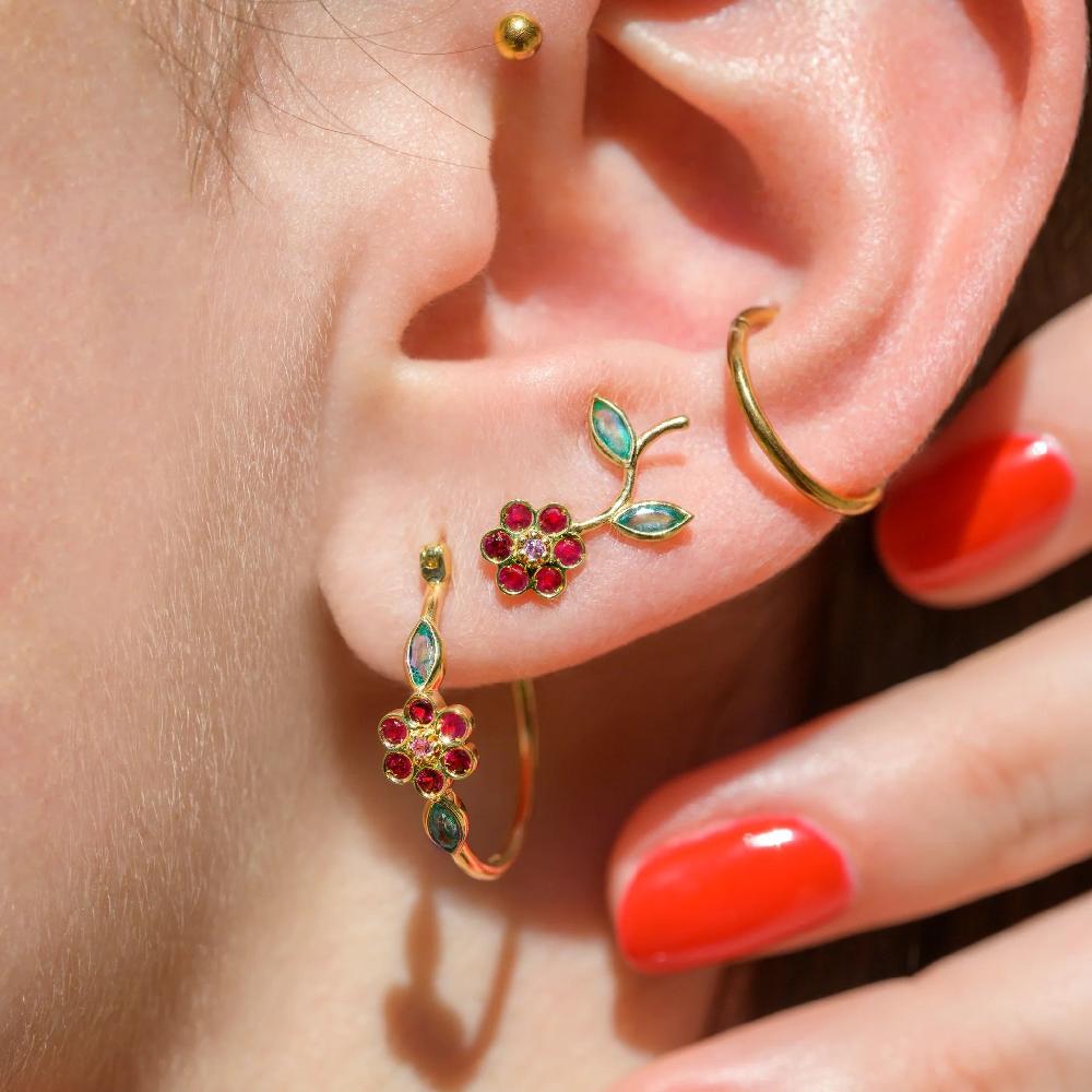 L'exception Puce D'oreille Miniflower Or Sophie D'Agon