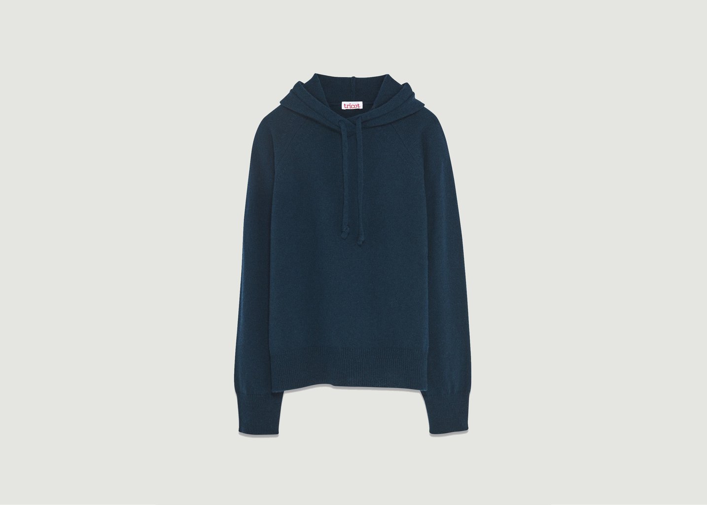 L'exception Pull à Capuche En Cachemire Bleu Tricot