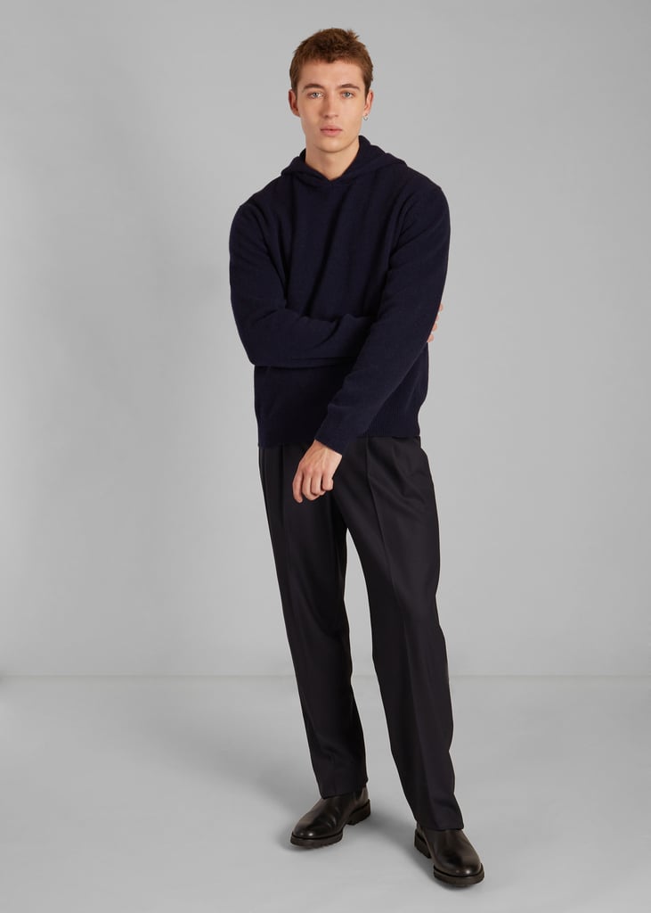 L'exception Pull à Capuche En Laine Recyclée Bleu Marine L'Exception Paris