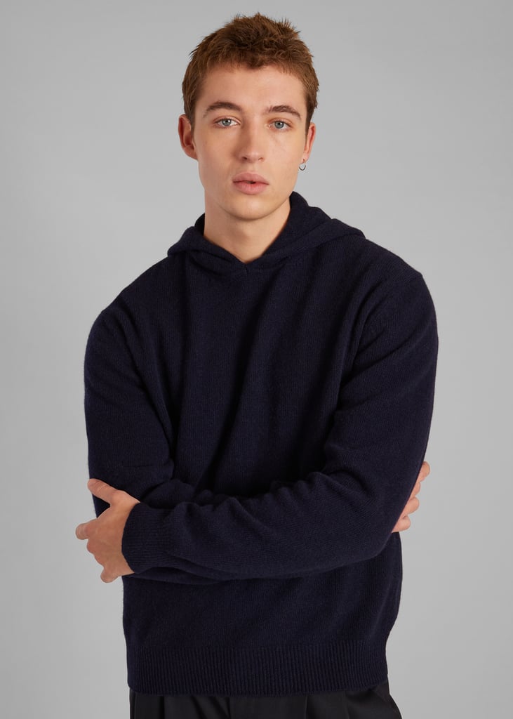 l'exception Pull à capuche en laine recyclée Bleu Marine L'Exception Paris