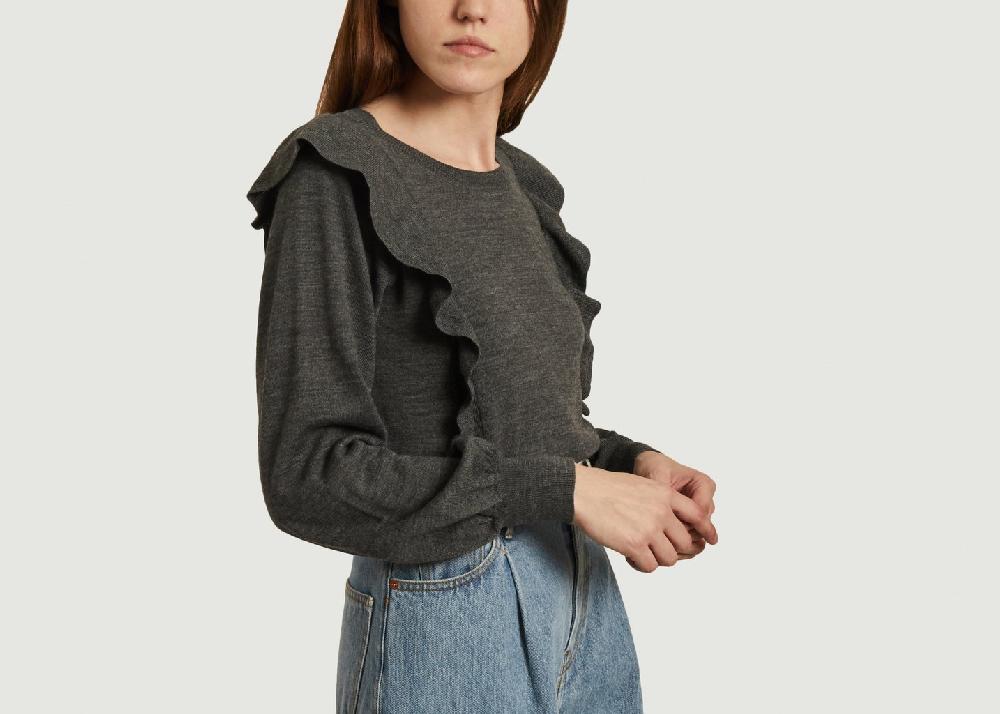 L'exception Pull à Volants En Matière Recyclée Anthracite See By Chloé