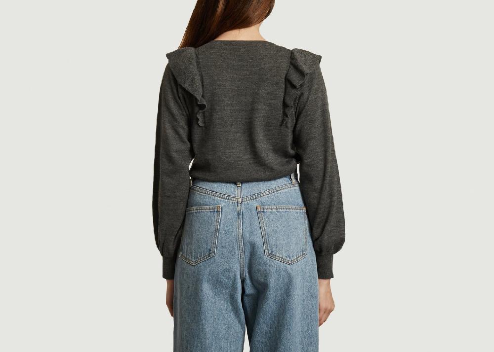 L'exception Pull à Volants En Matière Recyclée Anthracite See By Chloé