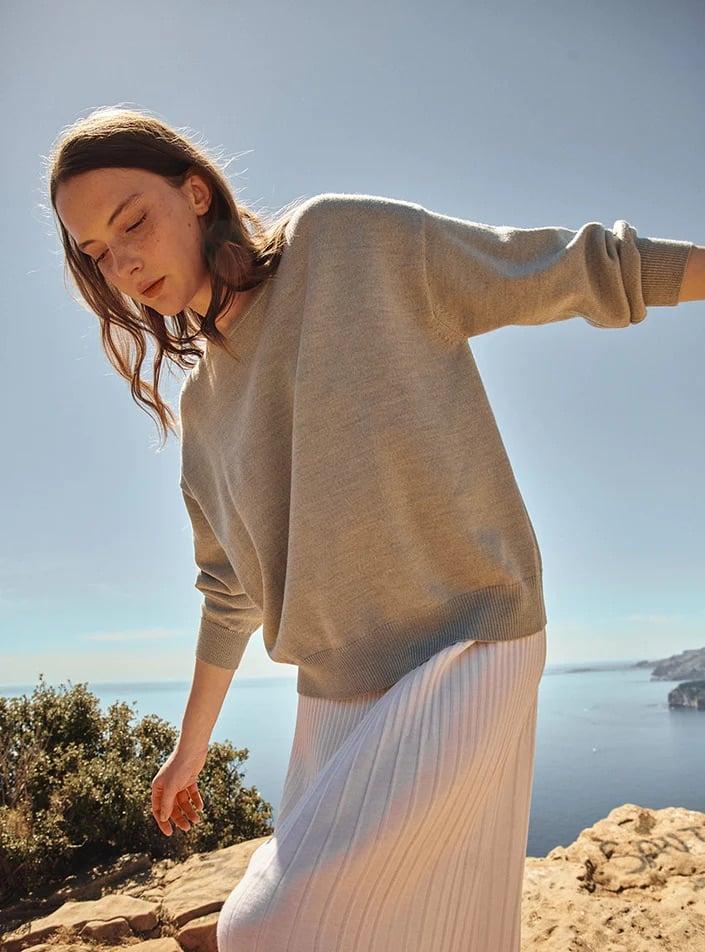 L'exception Pull Agathe Gris Lafrançaise Mailles In France