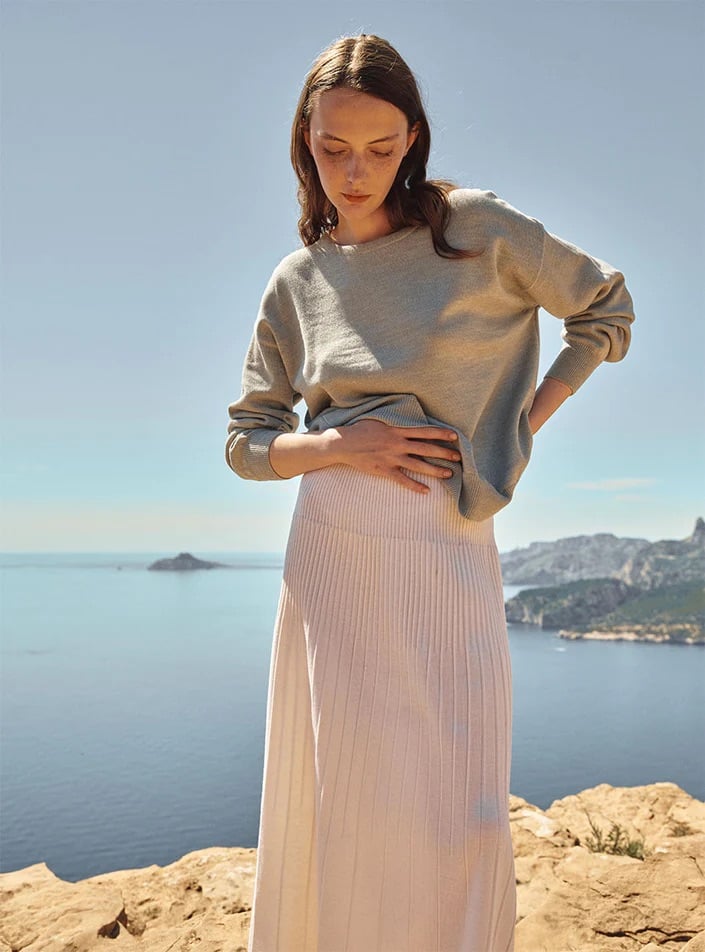 L'exception Pull Agathe Gris Lafrançaise Mailles In France