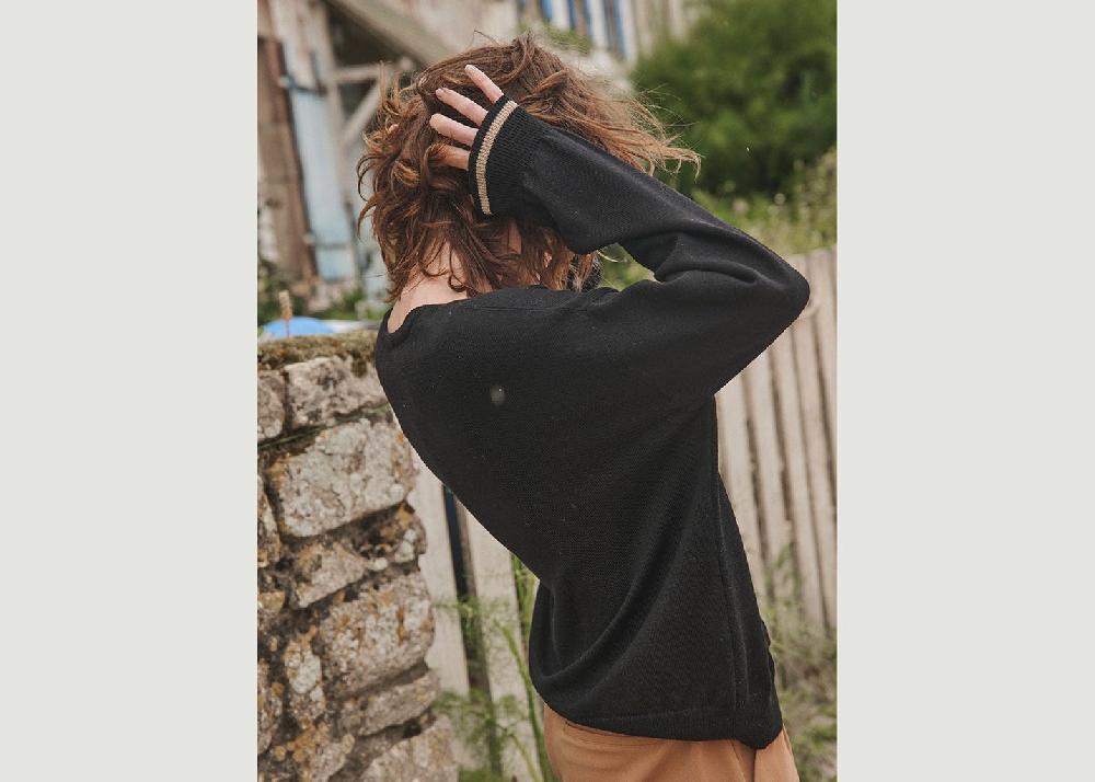 L'exception Pull Agathe IC X LF Noir Lafrançaise Mailles In France