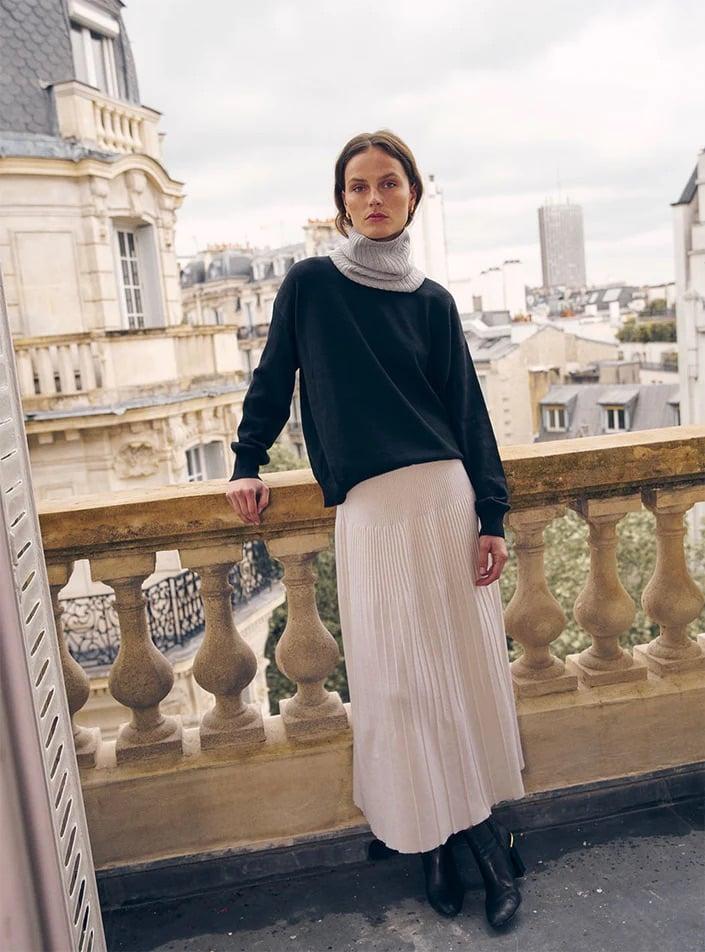 L'exception Pull Agathe Noir Lafrançaise Mailles In France