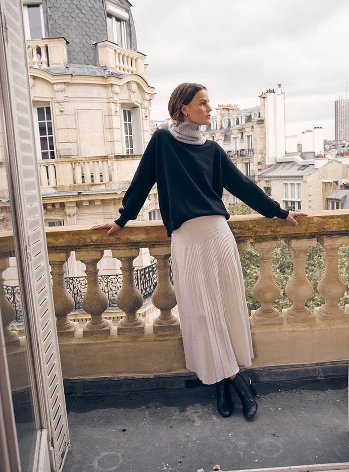 L'exception Pull Agathe Noir Lafrançaise Mailles In France