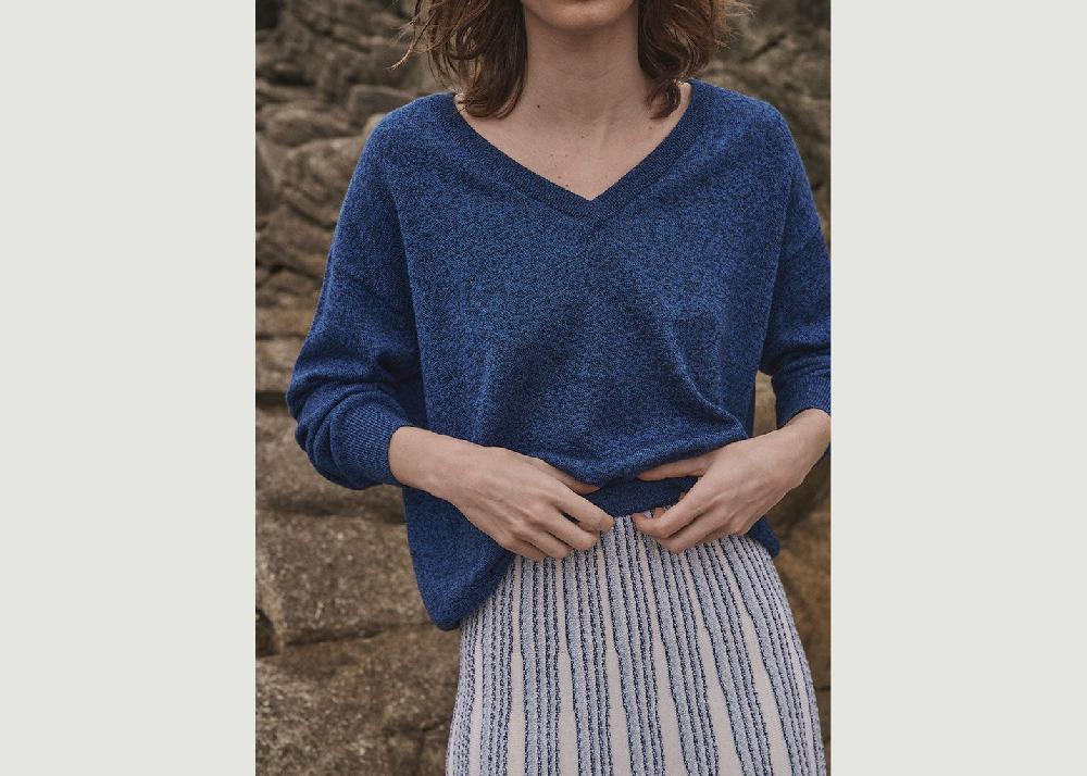 L'exception Pull Aglaé Bleu Lafrançaise Mailles In France