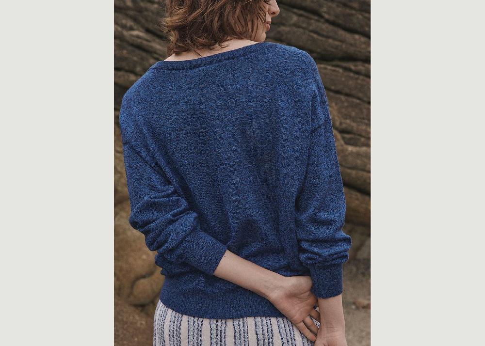 L'exception Pull Aglaé Bleu Lafrançaise Mailles In France