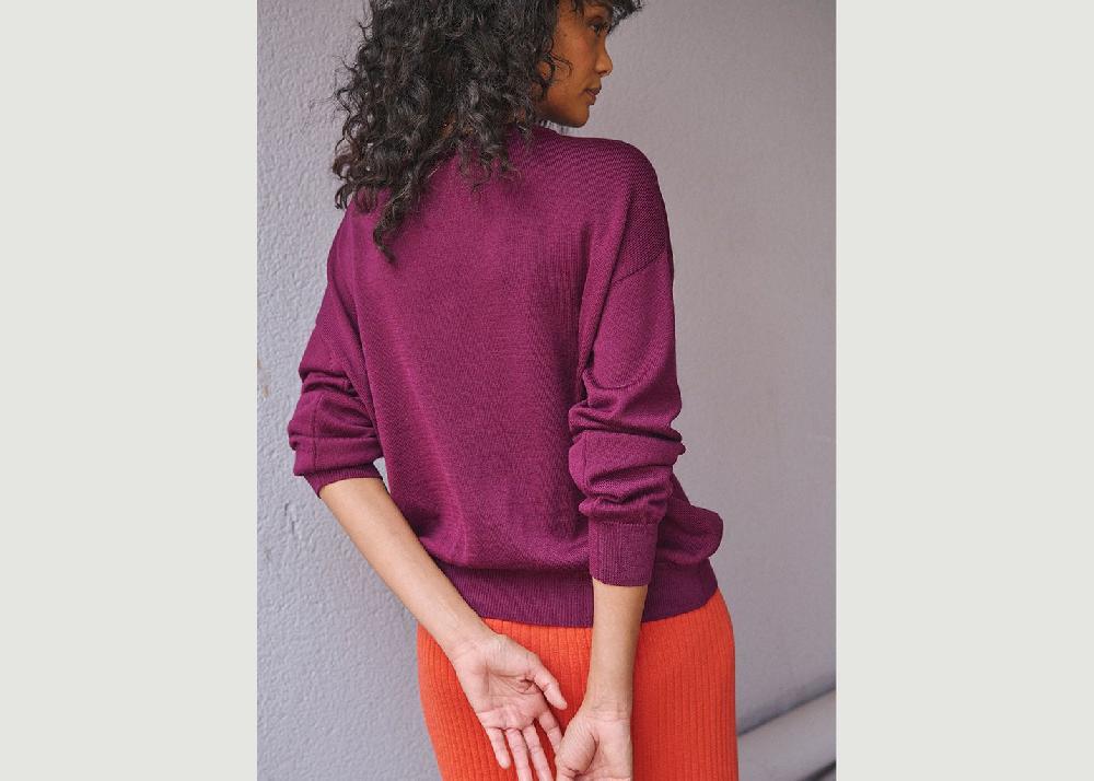L'exception Pull Aglaé Violet Lafrançaise Mailles In France
