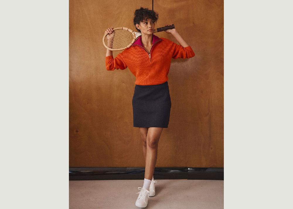 L'exception Pull Agnès Orange Lafrançaise Mailles In France