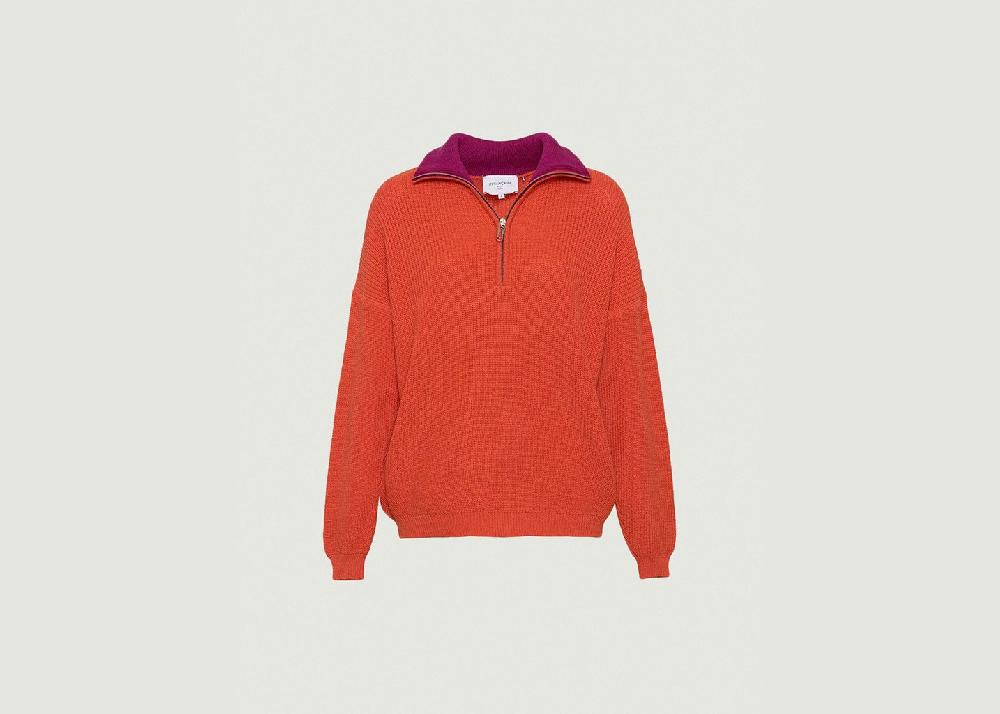 l'exception Pull Agnès Orange Lafrançaise Mailles in France