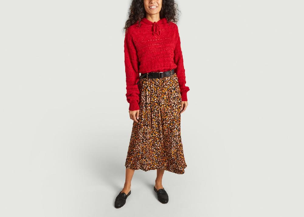 L'exception Pull Ajouré à Capuche Pertinent Framboise La Petite Française