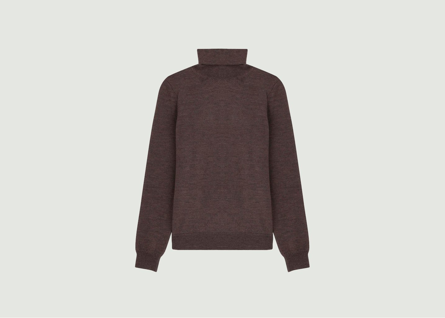 l'exception Pull ajusté col roulé en laine mérinos Bergen Marron noyoco
