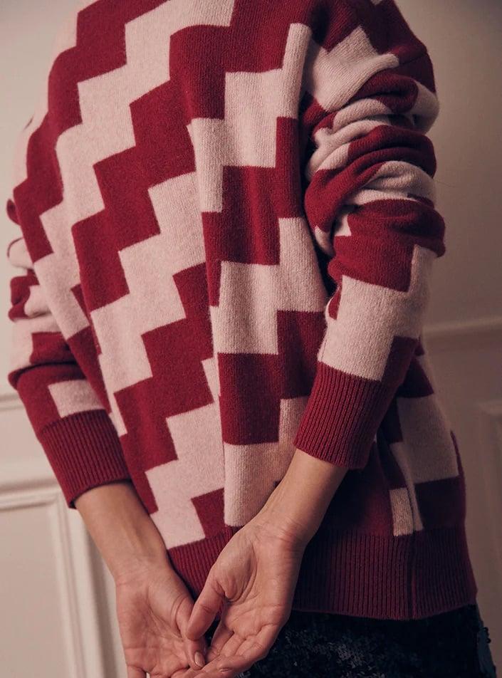 L'exception Pull Angèle Rouge Lafrançaise Mailles In France