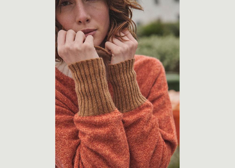 L'exception Pull Anna Orange Lafrançaise Mailles In France