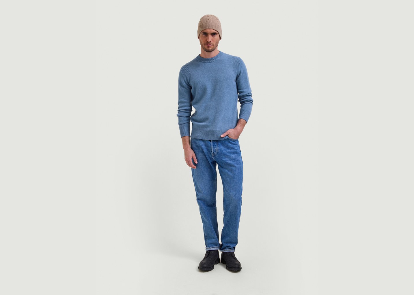 L'exception Pull Cachemire Andrei Bleu Clair Hircus