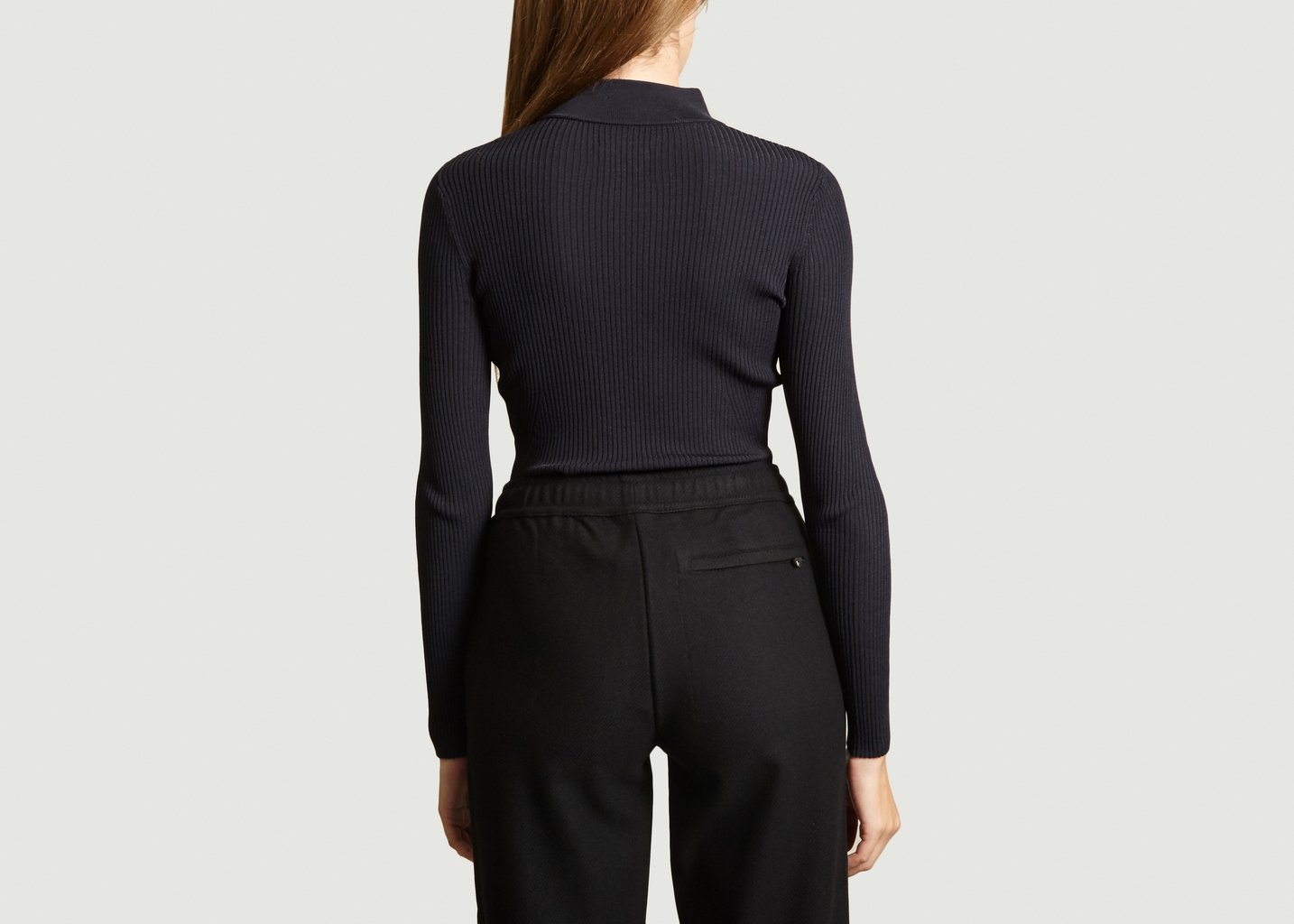 L'exception Pull Chaussette Col Cheminée Bleu Marine Folk