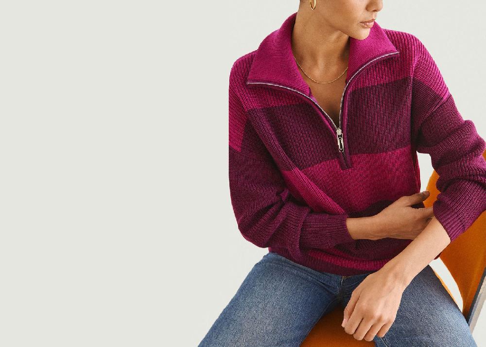 L'exception Pull Claudia Violet Lafrançaise Mailles In France