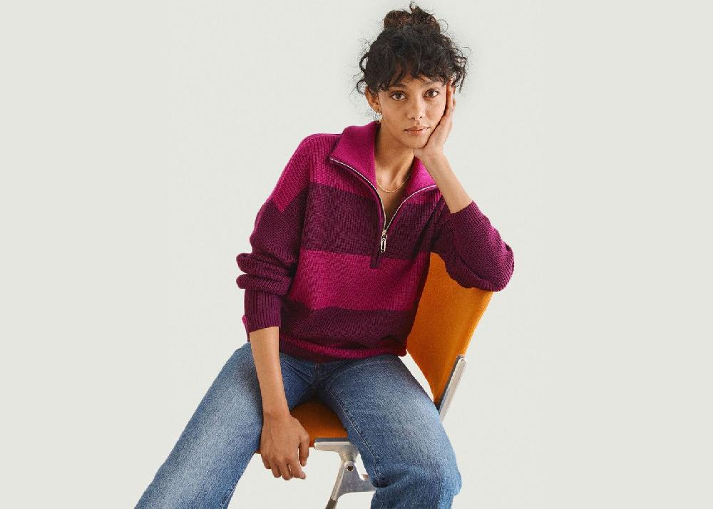 L'exception Pull Claudia Violet Lafrançaise Mailles In France