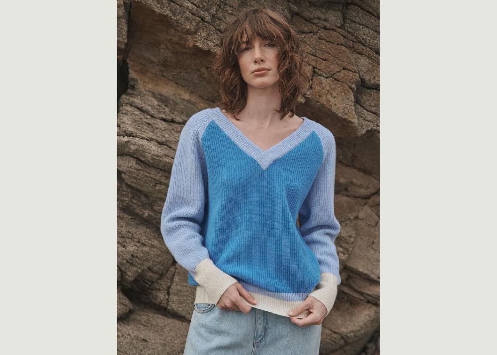 L'exception Pull Clémence Bleu Lafrançaise Mailles In France