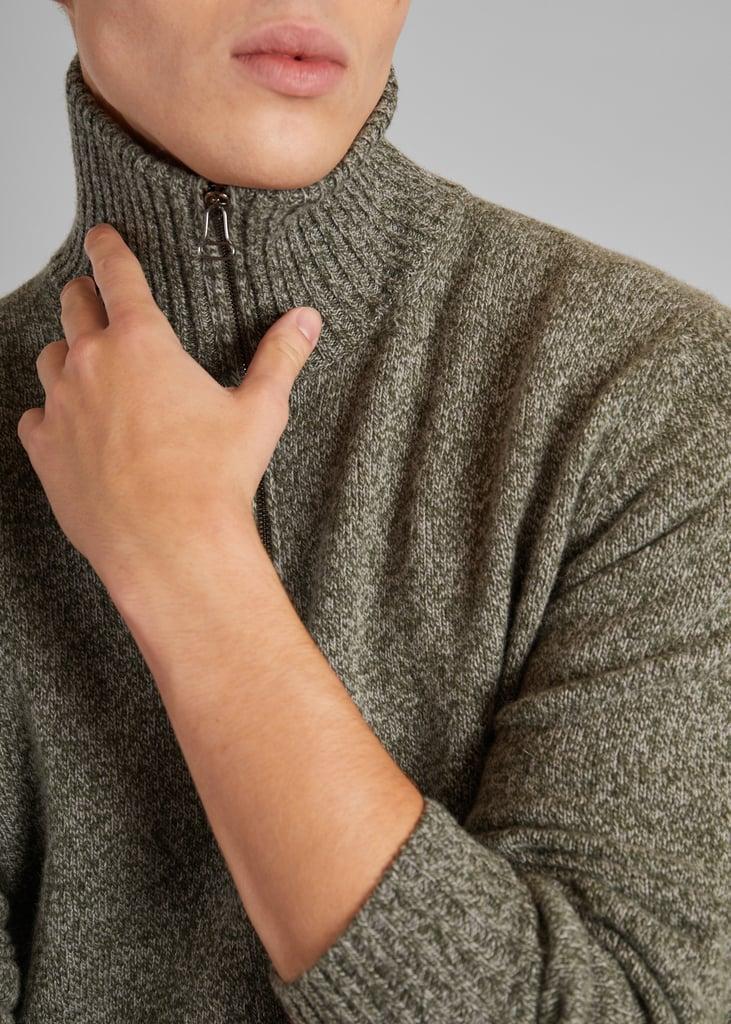 L'exception Pull Col Camionneur En Laine Recyclée Khaki L'Exception Paris