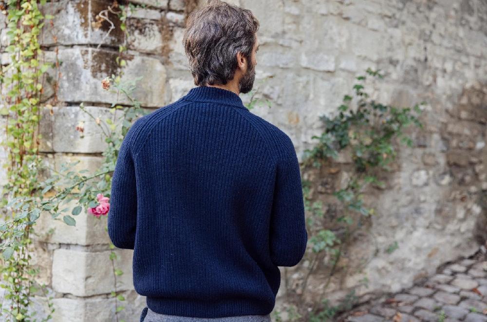 L'exception Pull Col Cheminée James Bleu Marine Forlife