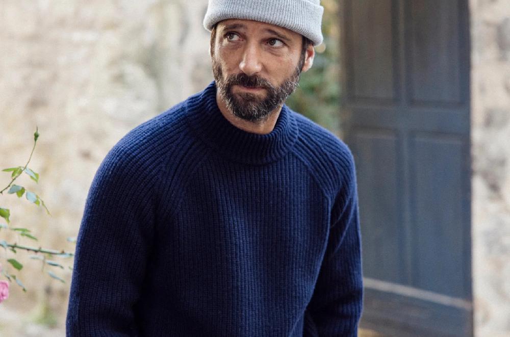 L'exception Pull Col Cheminée James Bleu Marine Forlife