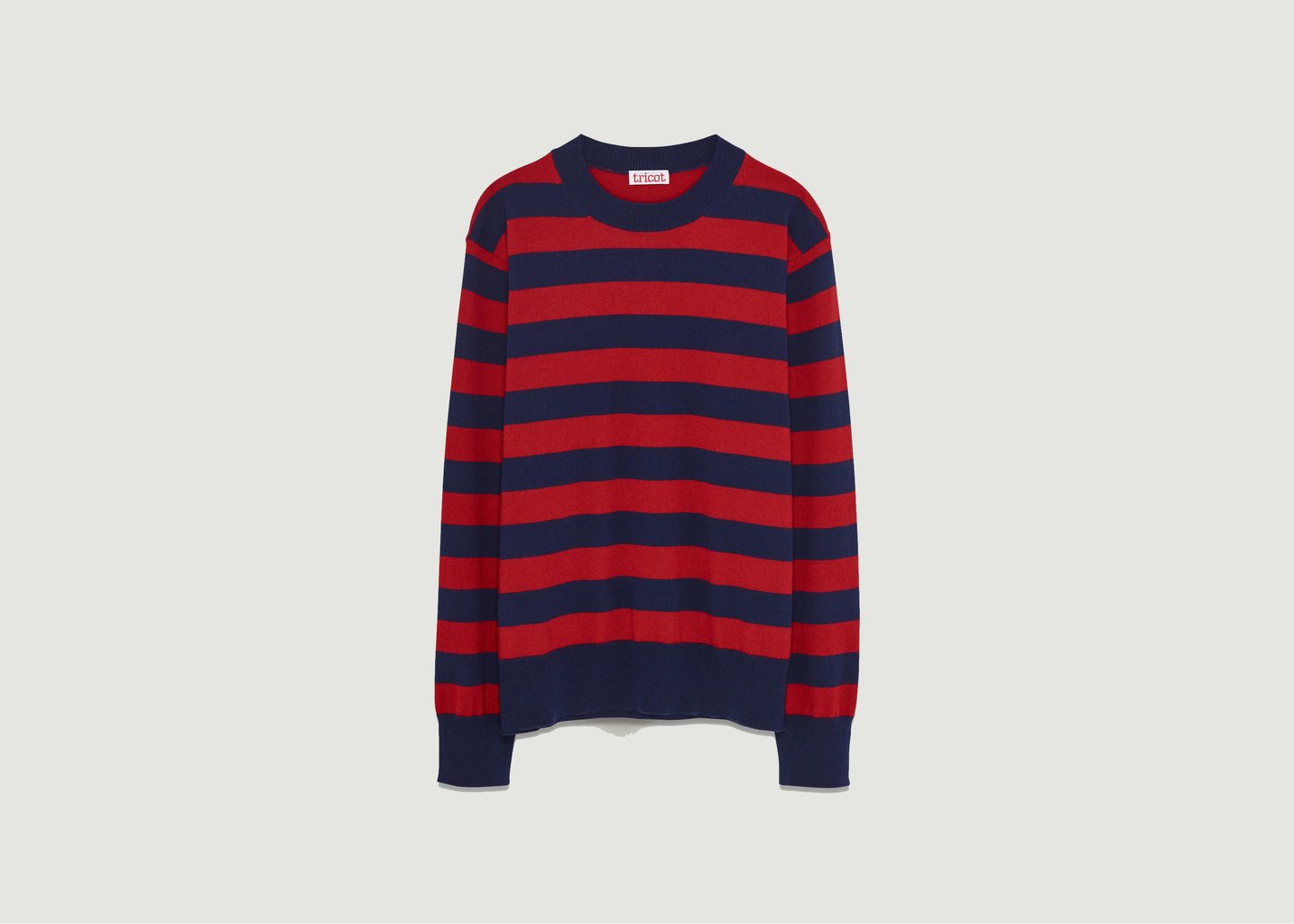 L'exception Pull Col Rond à Rayures Bleu Marine Tricot