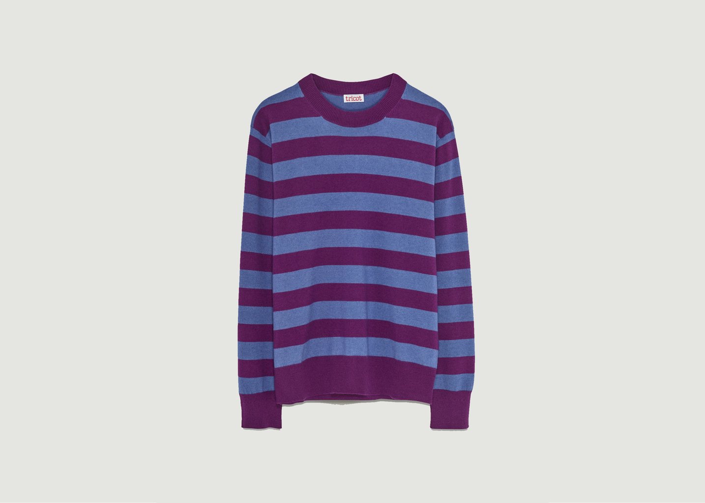 l'exception Pull Col Rond à Rayures Bordeaux Tricot