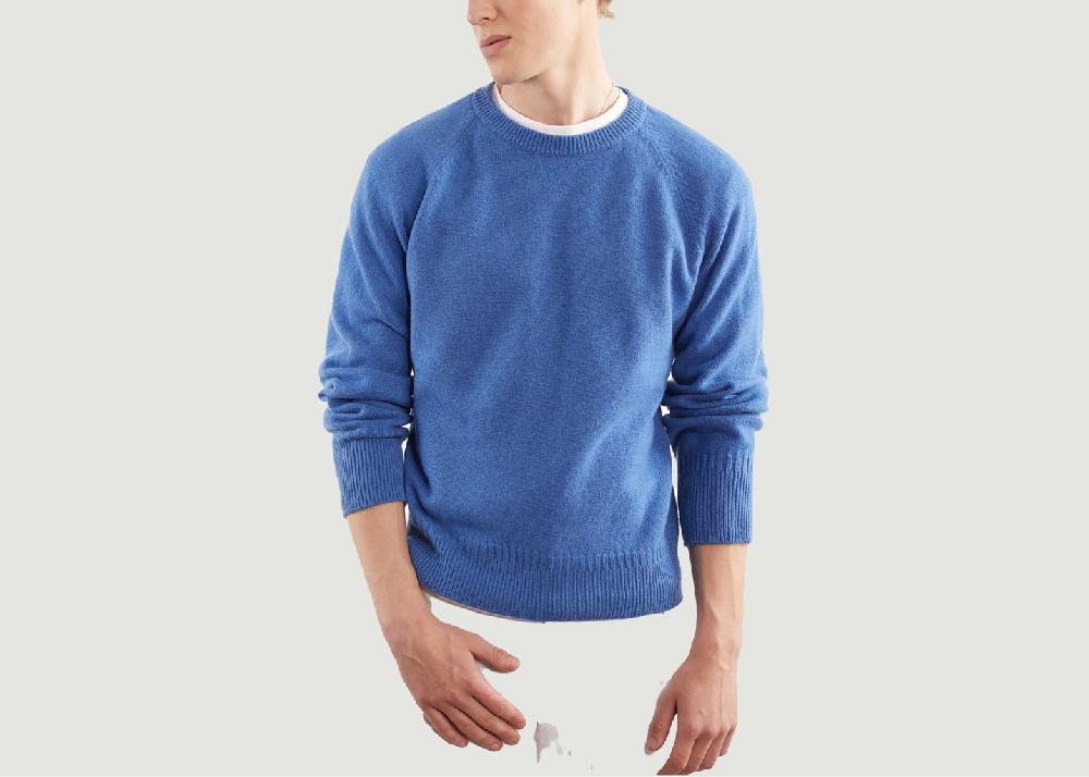 l'exception Pull col rond en cachemire Bleu Pétrole Tricot