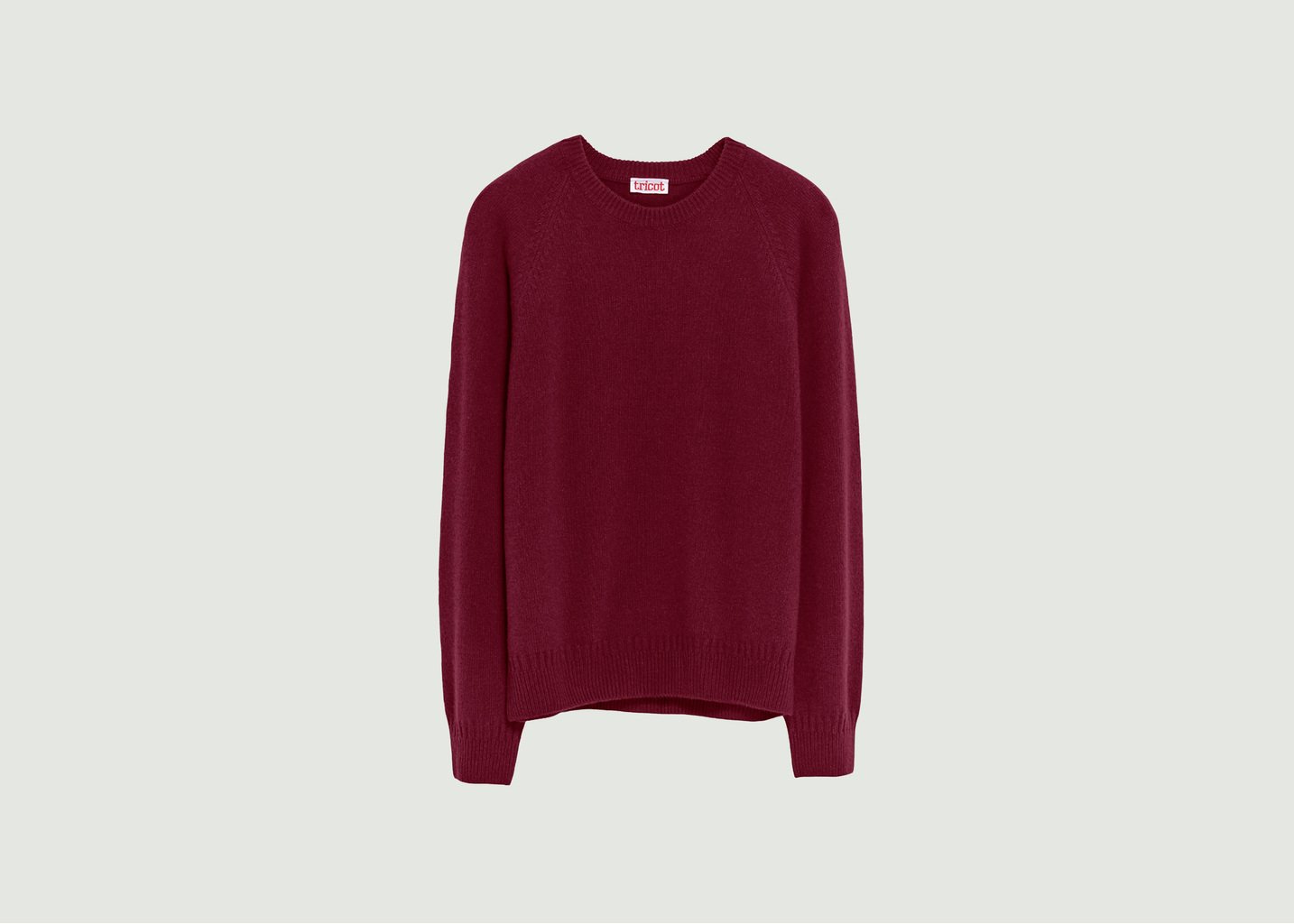 l'exception Pull Col Rond En Cachemire Bordeaux Tricot