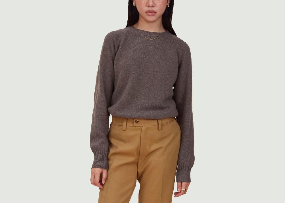 L'exception Pull Col Rond En Cachemire Havane Tricot