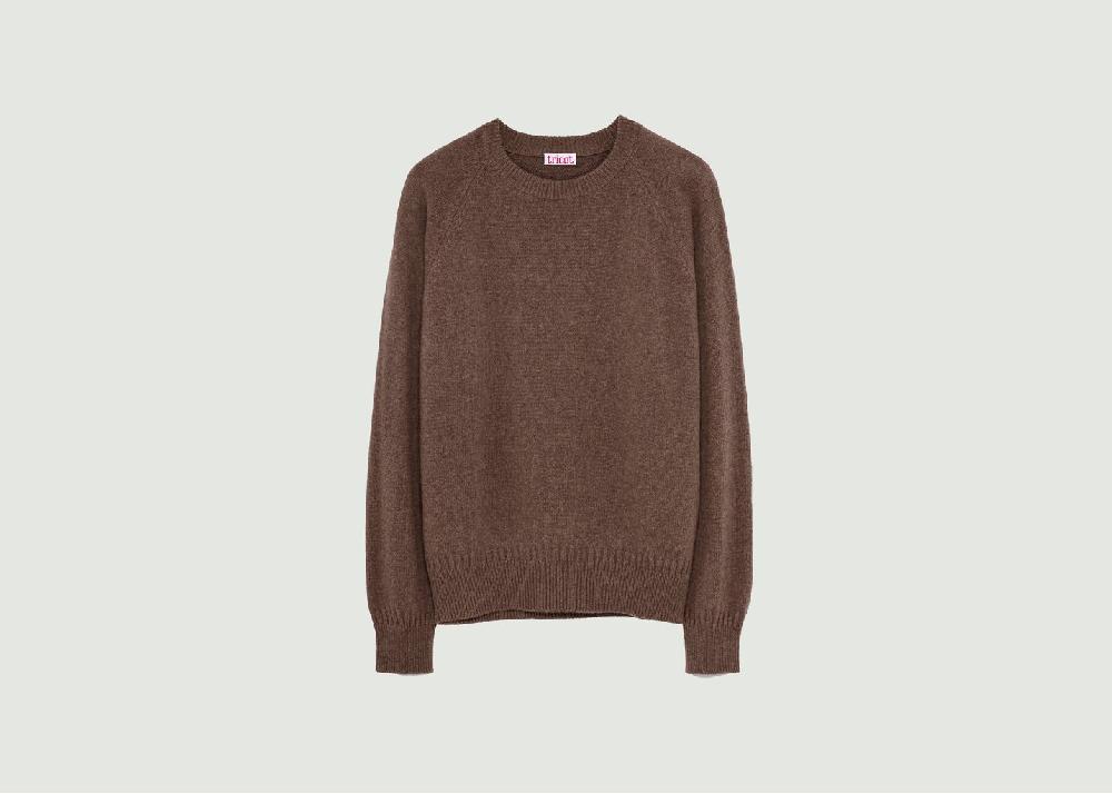 l'exception Pull Col Rond En Cachemire Havane Tricot