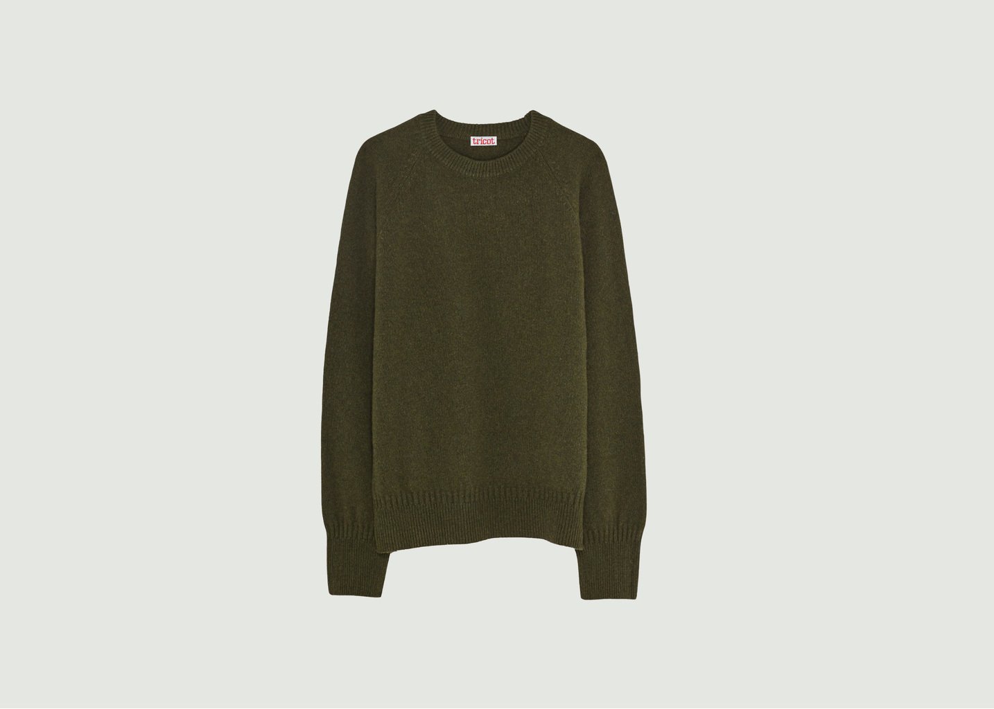 l'exception Pull Col Rond En Cachemire Khaki Tricot