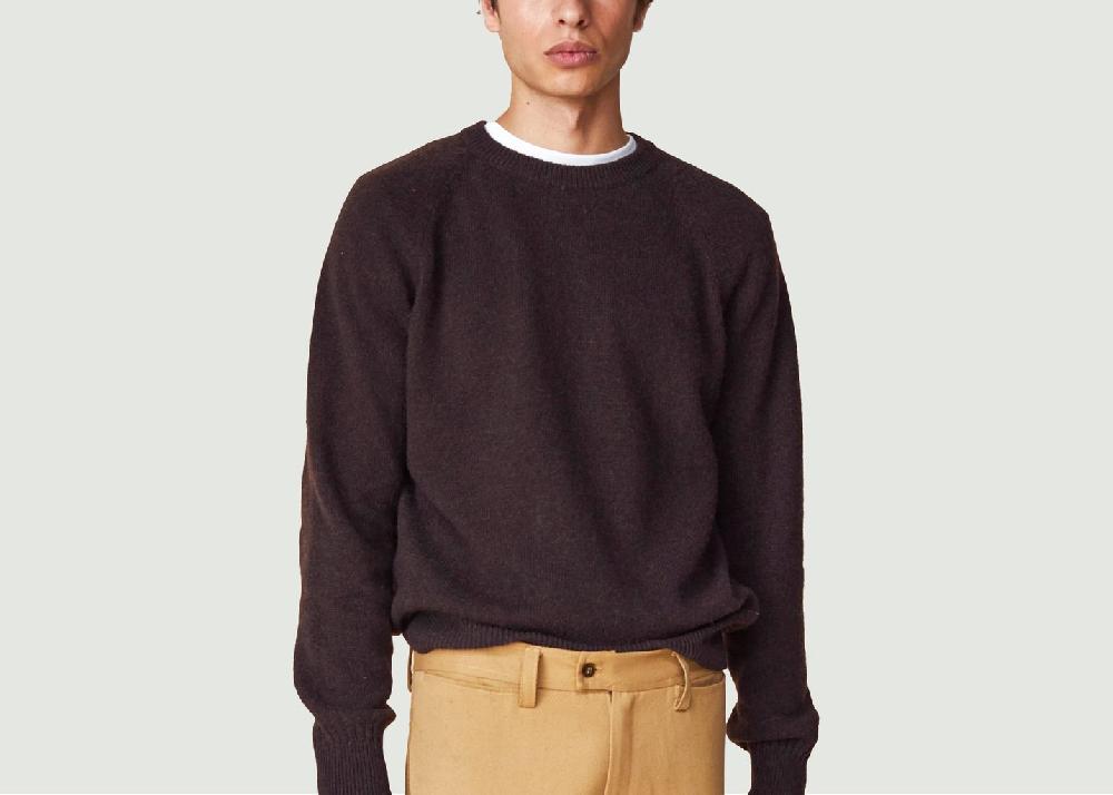 L'exception Pull Col Rond En Cachemire Marron Tricot