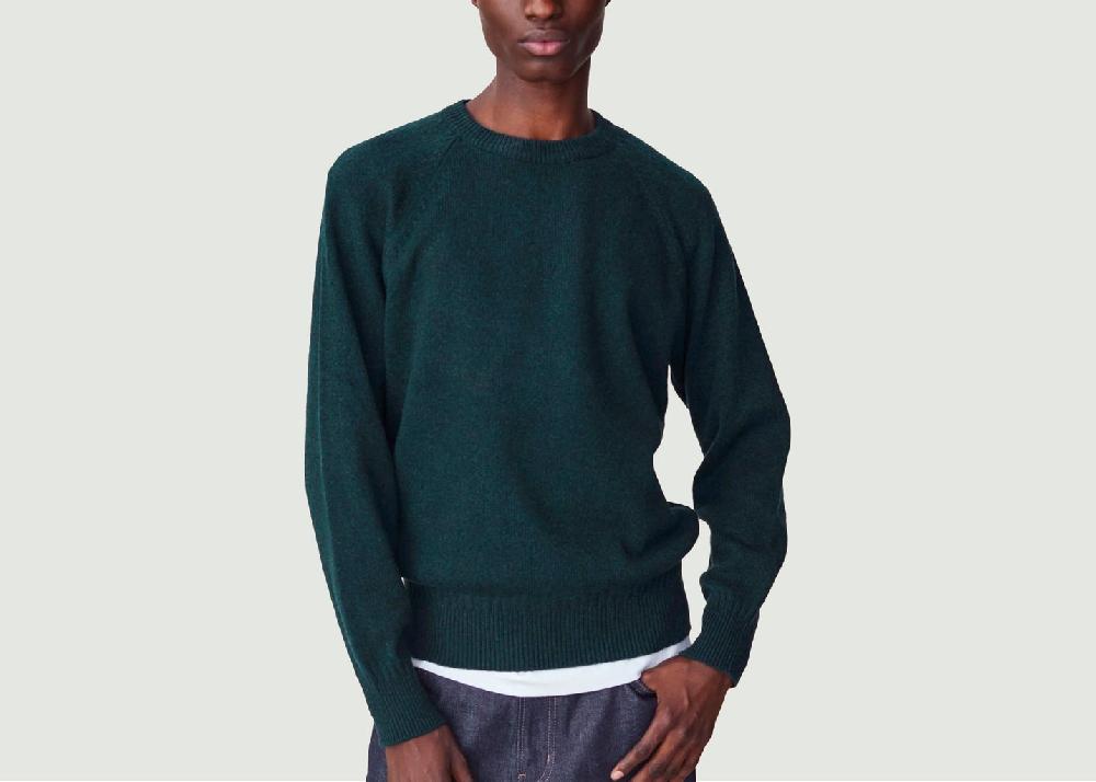 L'exception Pull Col Rond En Cachemire Vert Foncé Tricot