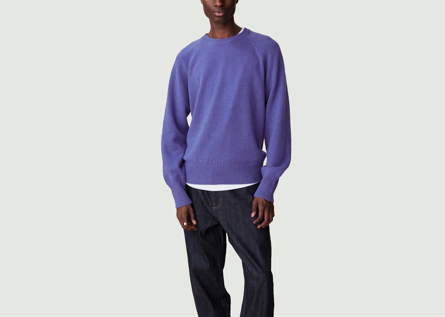 L'exception Pull Col Rond En Cachemire Violet Tricot