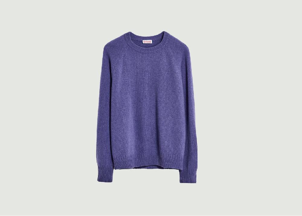 l'exception Pull Col Rond En Cachemire Violet Tricot