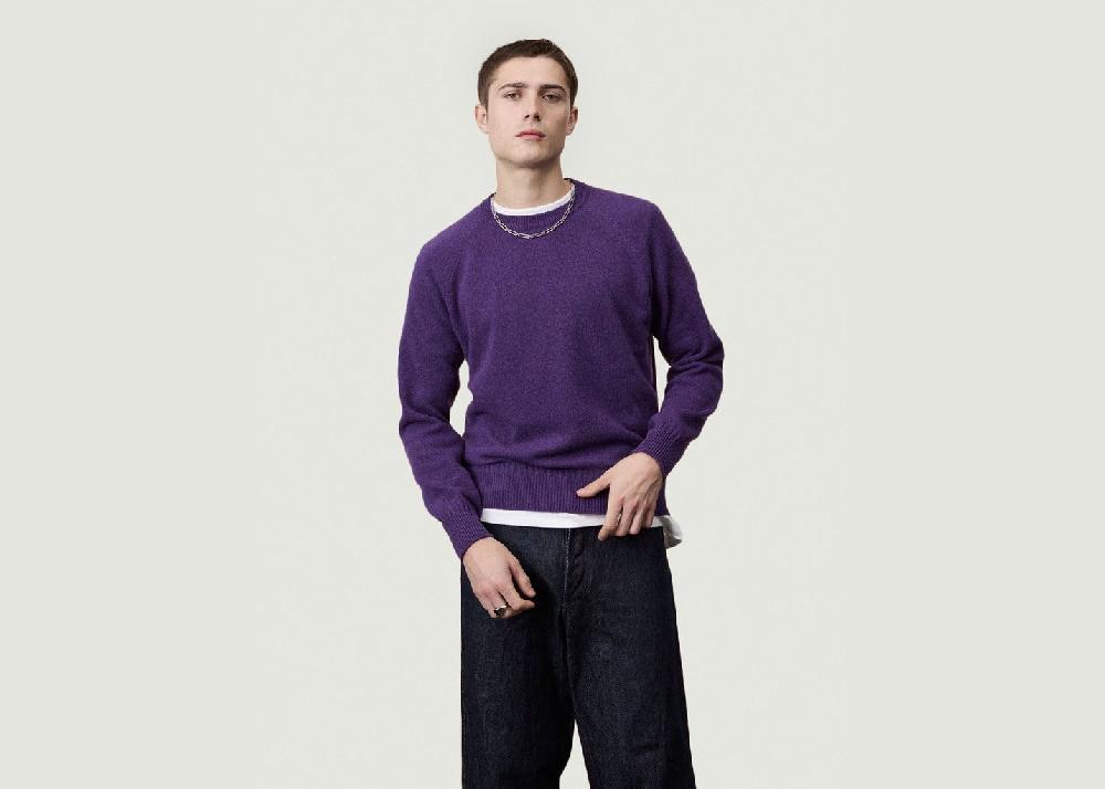 L'exception Pull Col Rond En Cachemire X Léo Walk Violet Tricot
