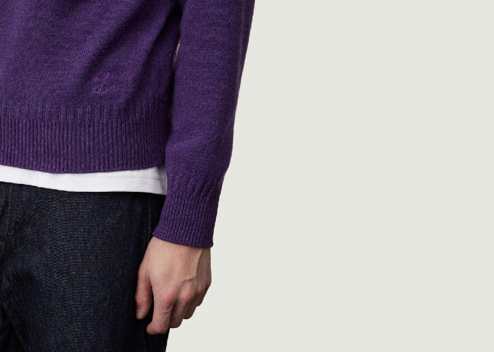 L'exception Pull Col Rond En Cachemire X Léo Walk Violet Tricot