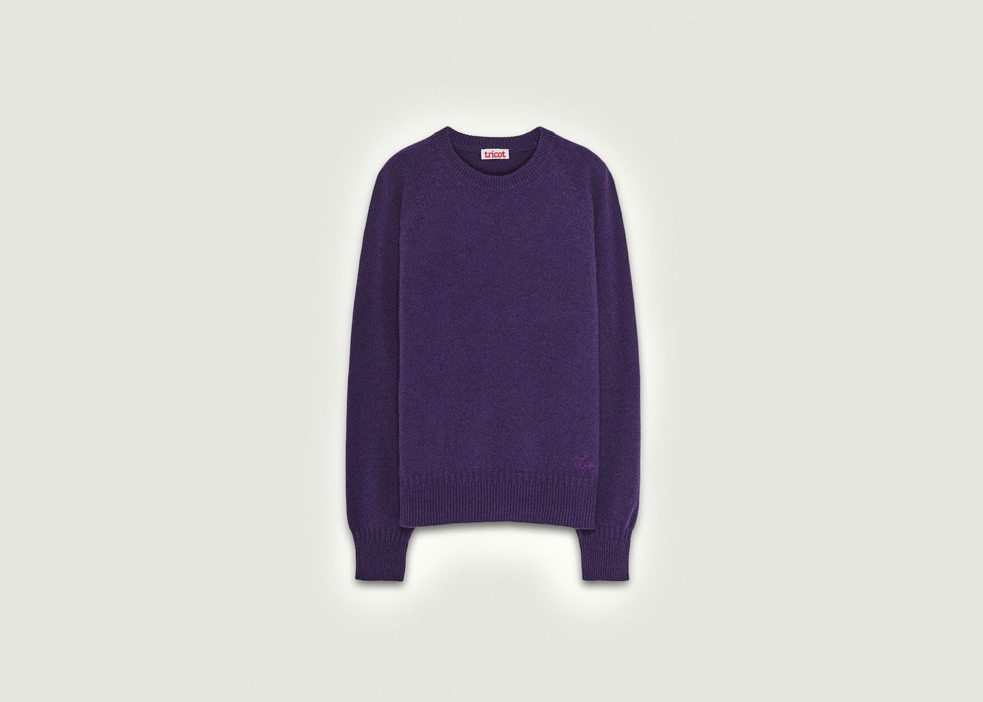 l'exception Pull Col rond en cachemire X Léo Walk Violet Tricot