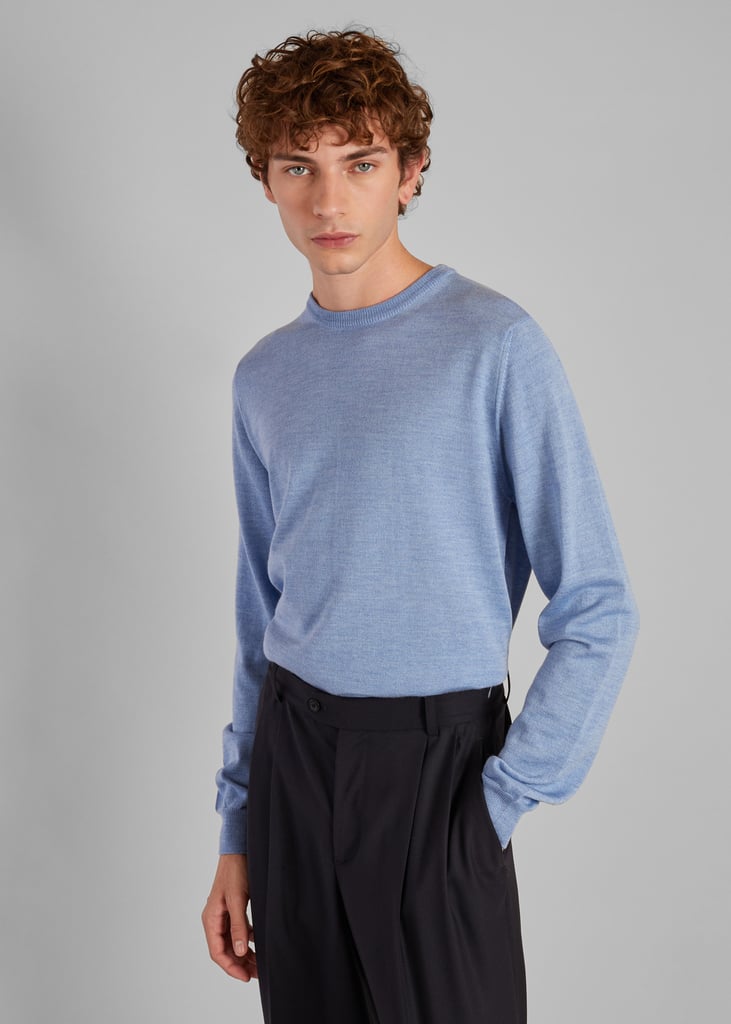 l'exception Pull col rond en laine mérinos Bleu Clair L'Exception Paris