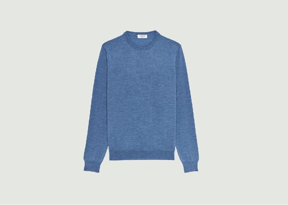 l'exception Pull col rond en laine mérinos Bleu Clair L'Exception Paris