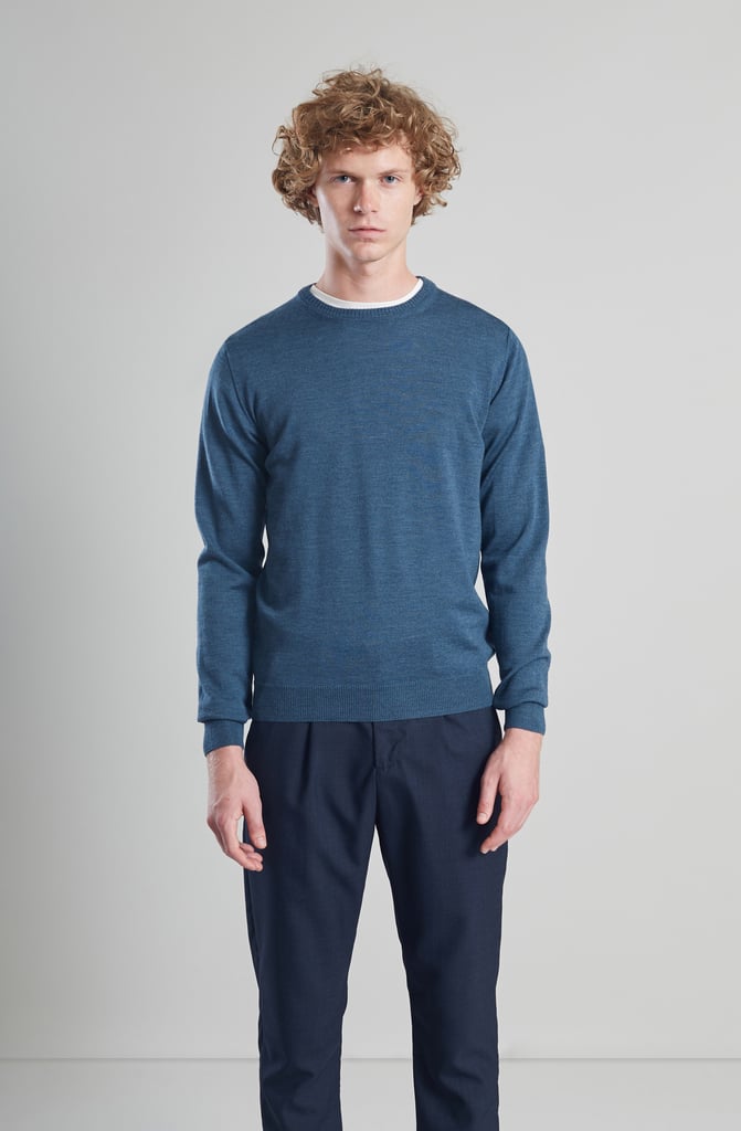 L'exception Pull Col Rond En Laine Mérinos Bleu Pétrole L'Exception Paris