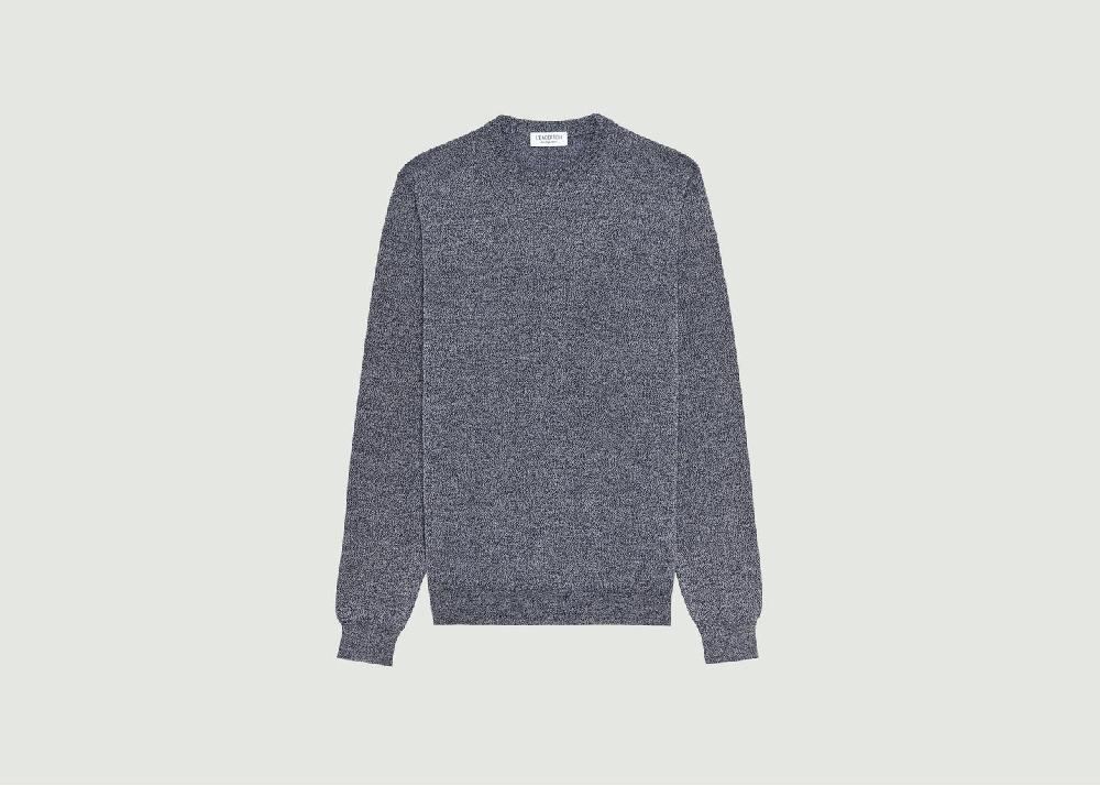 l'exception Pull col rond en laine mérinos Bleu Pétrole L'Exception Paris