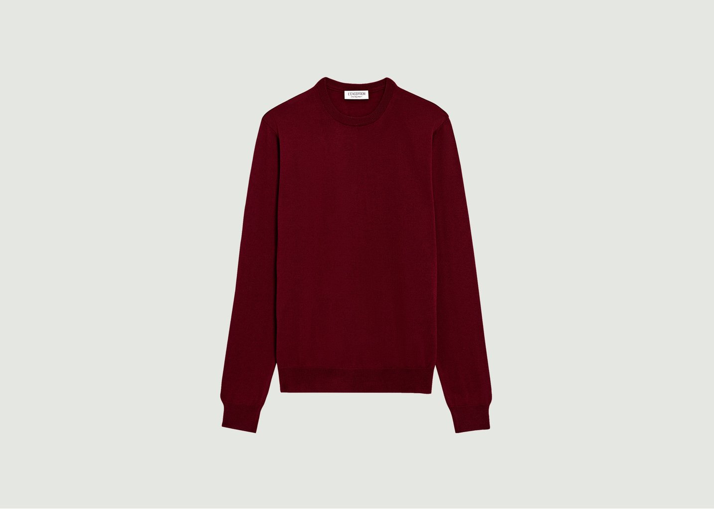 l'exception Pull col rond en laine mérinos Bordeaux L'Exception Paris