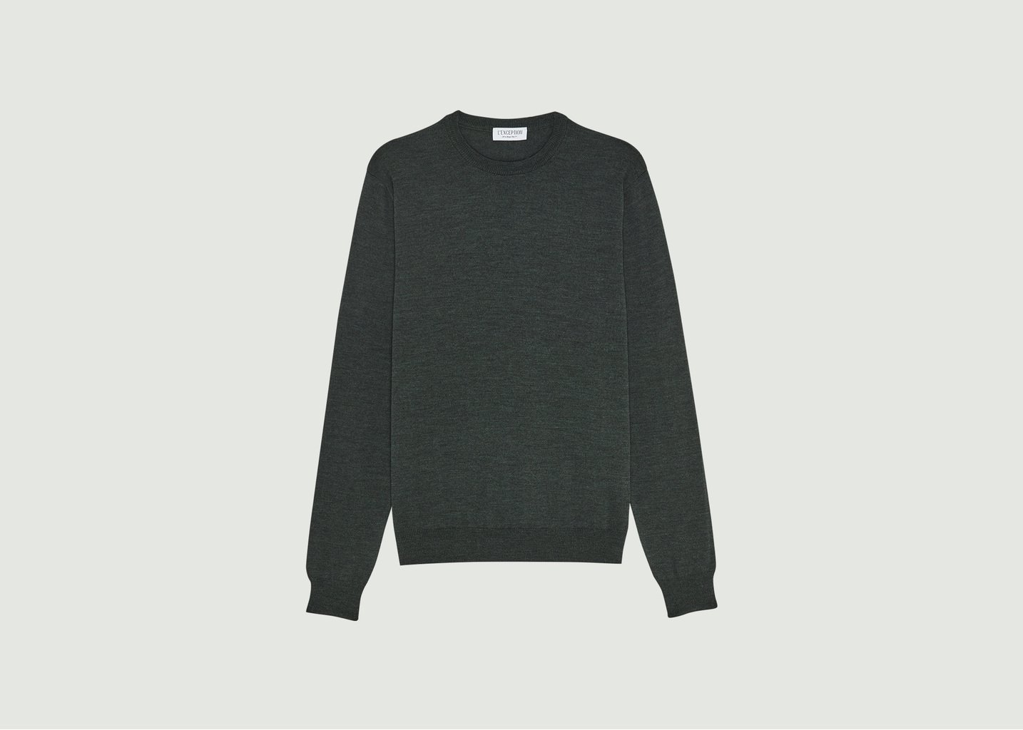 l'exception Pull col rond en laine mérinos Khaki L'Exception Paris