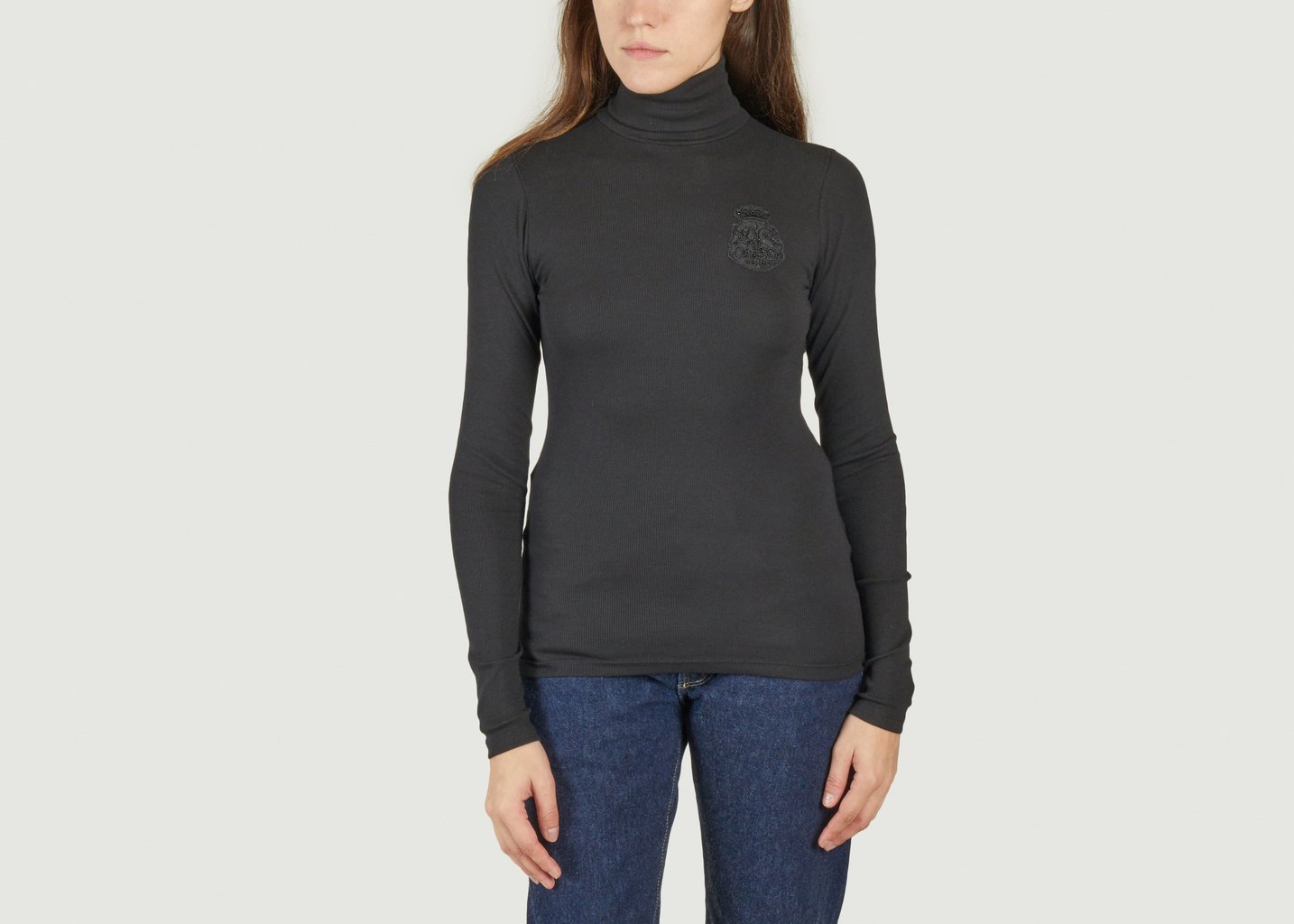 L'exception Pull Col Roulé Ajusté Noir Polo Ralph Lauren