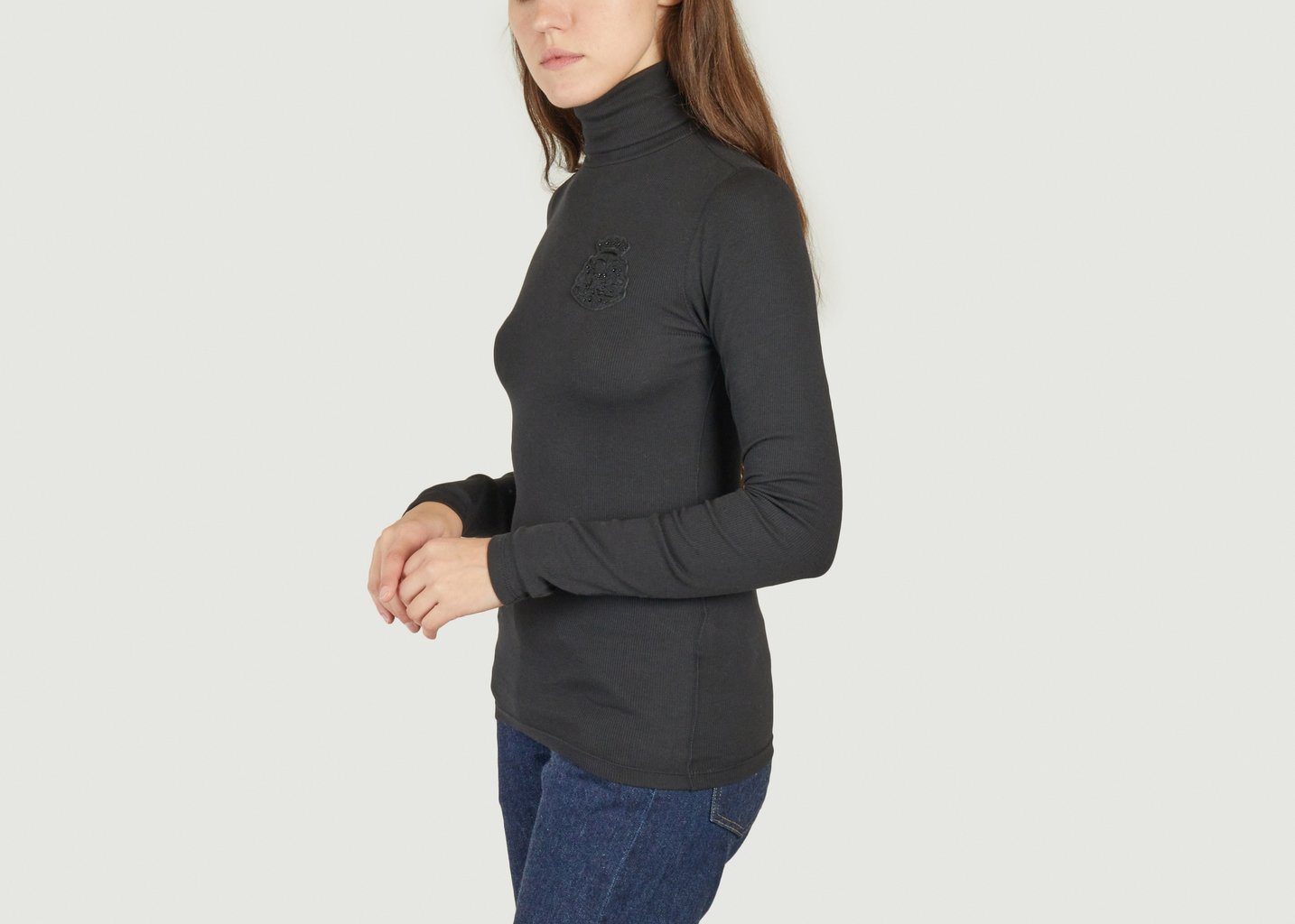 L'exception Pull Col Roulé Ajusté Noir Polo Ralph Lauren